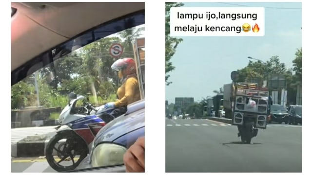 Ibu penjual sayur pakai motor sport. Sumber Foto: TikTok.com/@anakpakyusup