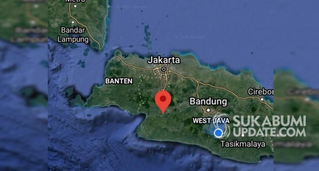 Infografis pusat gempa di Nyalindung Sukabumi, Jumat 4 September 2020 | Sumber Foto:BMKG (Info Gempa Dunia)