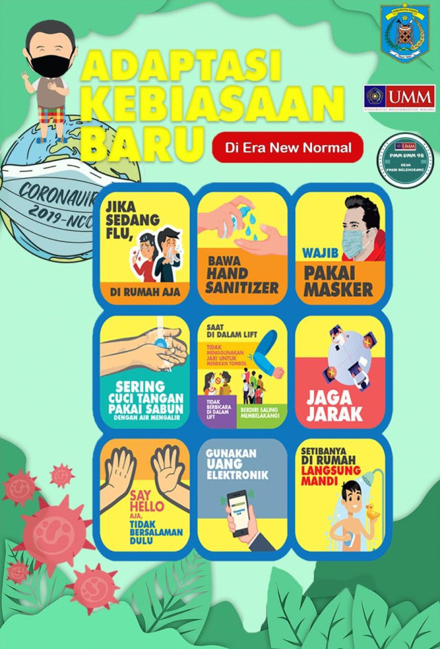 PMM UMM Lakukan Penempelan Poster Adapatasi Kebiasaan Baru di Pasar Benuo (405469)