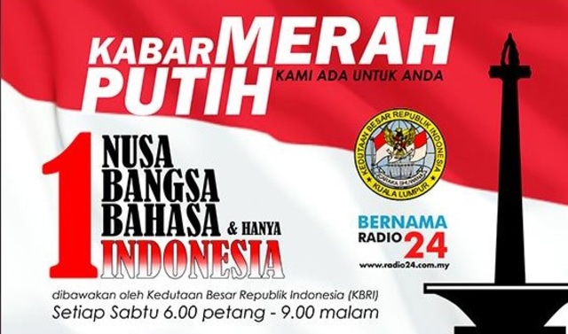 Kabar Merah Putih, Siaran Radio Berbahas Indonesia Pertama di Malaysia yang Mengudara pada tahun 2014-2018. Sumber: KBRI Kuala Lumpur