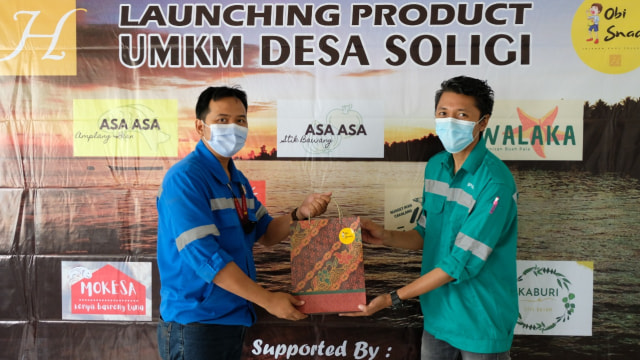 Launching Produk UMKM Desa Soligi, Halmahera Selatan, Maluku Utara, oleh Perusahaan pertambangan HARITA Nickel. Foto: Istimewa 