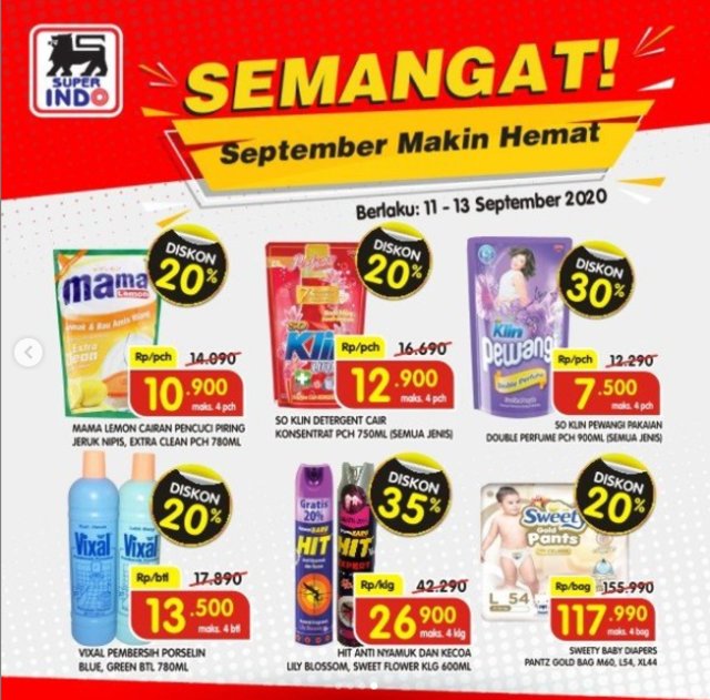 Katalog Promo JSM Superindo Kebutuhan Mencuci dan Bayi. Foto: Instagram/@infosuperind