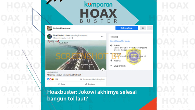 Hoaxbuster: Jokowi akhirnya selesai bangun tol laut?
 Foto: Dok. Istimewa