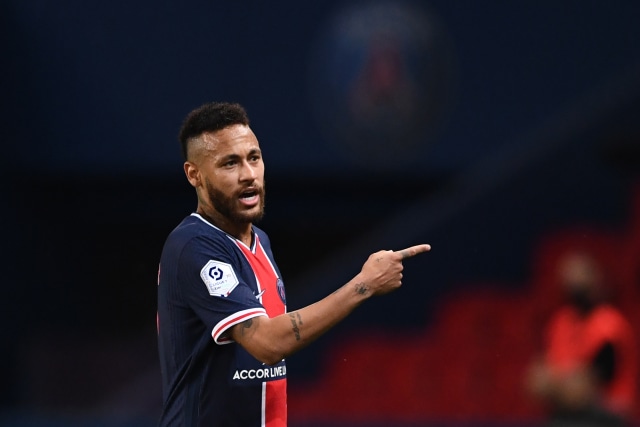 Neymar pada pertandingan Paris Saint German (PSG) vs Marseille di stadion Parc de Princes di Paris Minggu (13/9). Foto: FRANCK FIFE/AFP