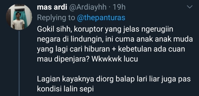 Profil dan Spek Para Pebalap Lari Liar: Dengkul Kopong, Bensinnya Boba (115793)