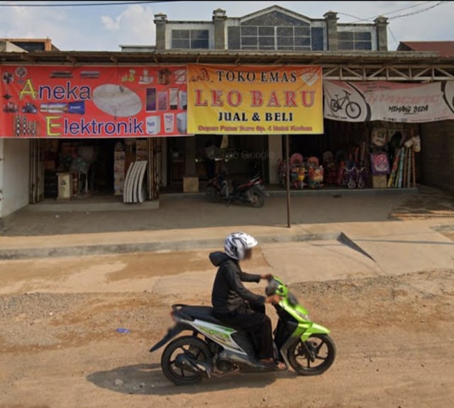 Lokasi terjadinya perampokan di Toko Emas Leo Baru di depan Pasar Baru SP.4 Natai Kerbau, Desa Karang Mulya, Kecamatan Pangkalan Banteng. (Foto: Google Maps)