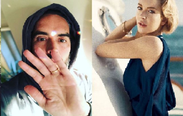 Russell Brand  dan Lindsay Lohan. Foto: Instagram