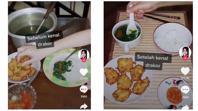 Kocak, Wanita Ini Perlihatkan Cara Makan Sebelum dan Sesudah Keracunan Drakor (23445)