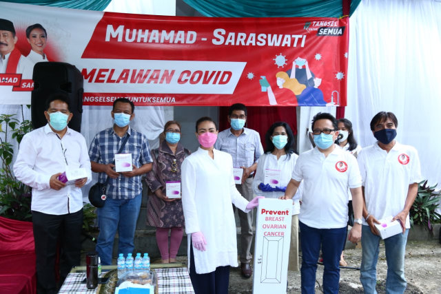 Rahayu Saraswati Serahkan 10 Ribu Alat Rapid Test dan Swab Antigen Covid-19 di Tangsel. Foto: Dok. Istimewa
