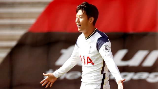 Pemain Tottenham Hotspur Son Heung-min saat tampil melawan Southampton pada lanjutan Premier League di St Mary's Stadium, Southampton, Inggris. Foto: Andrew Boyers/REUTERS