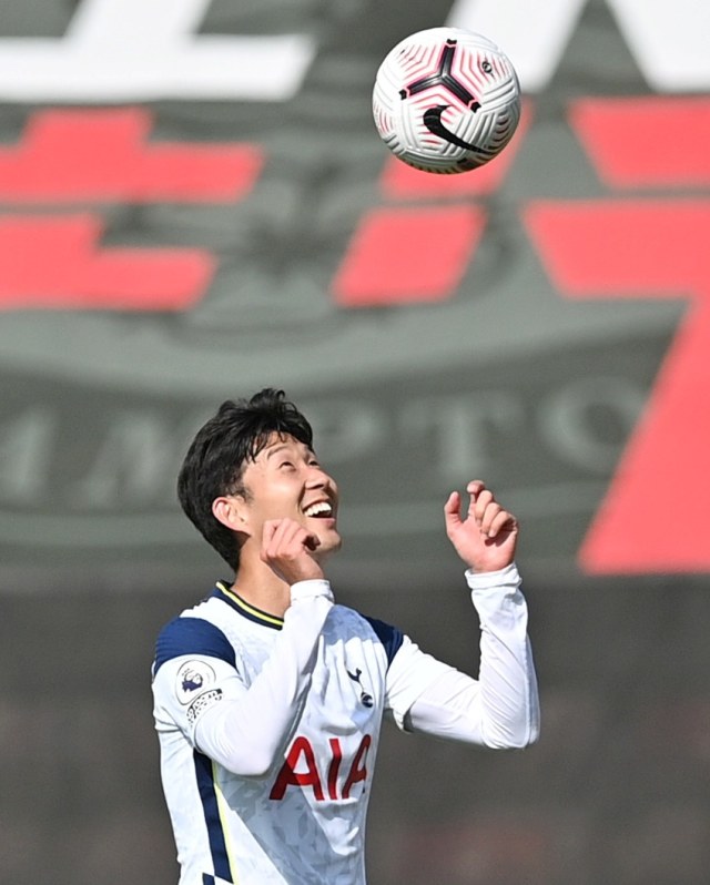 Pemain Tottenham Hotspur Son Heung-min saat tampil melawan Southampton pada lanjutan Premier League di St Mary's Stadium, Southampton, Inggris. Foto: Justin Tallis/REUTERS