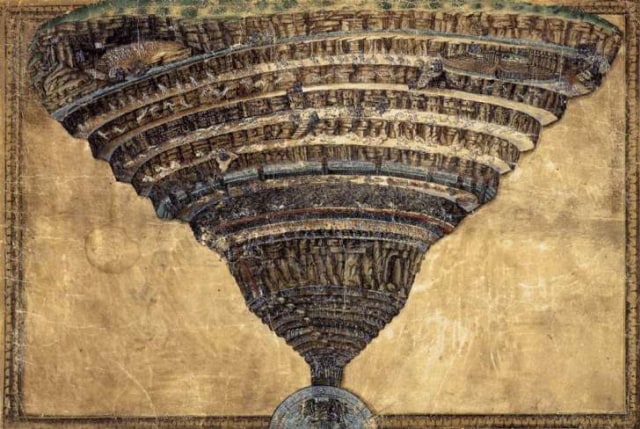 Ilustrasi neraka versi Dante dalam karya epiknya, Inferno.