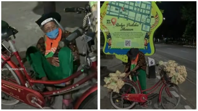 Kakek berjualan kerupuk hingga larut malam. Sumber Foto: TikTok.com/@Ahmad Thoriq