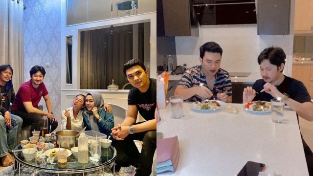 Aldi Taher bersama keluarga Dewi Persik. Foto: Instagram @dewiperssikreal