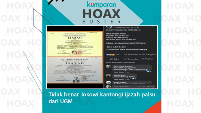 Hoaxbuster Tidak benar Jokowi kantongi ijazah palsu dari UGM. Foto: ANTARA