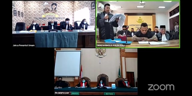 Sidang Jerinx di PN Denpasar masih berlangsung online berbeda dengan sidang jaksa Pinangki - WIB