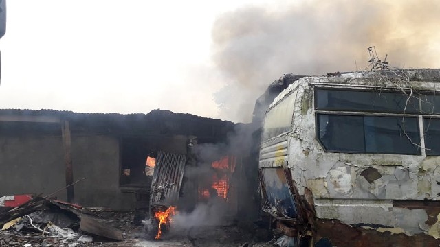 Pabrik tahu yang terbakar di Kota Bukittinggi, Sumatera Barat (Foto: Istimewa)
