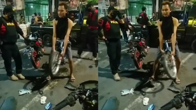 Bikin Ngakak, Momen Pemotor Pakai Knalpot Bising Diberi Hukuman Aneh Polisi (270652)