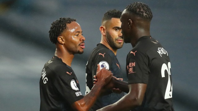 Raheem Sterling, Riyad Mahrez, Benjamin Mendy yang mungkin bakal dilepas Man City. Foto: Reuters