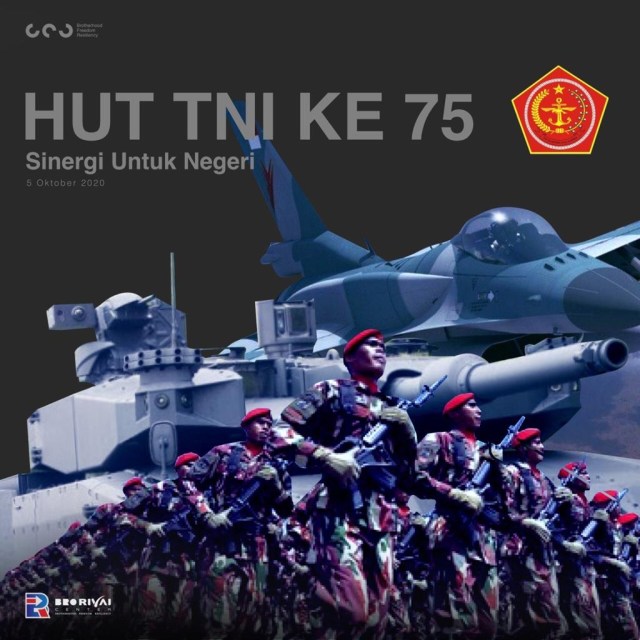 Flyer Dirgahayu TNI Ke-75, Senergi untuk negeri (Desain Ist. BRC)