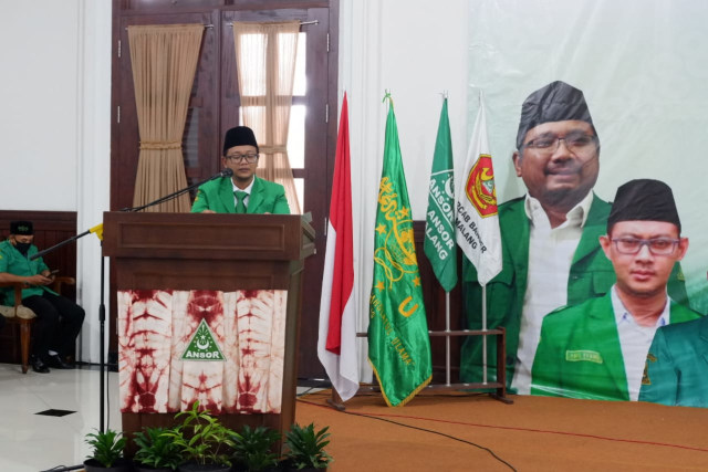 Ketua PC GP Ansor Kota Malang periode 2019-2023 Ahmad Farih Sulaiman. Foto/Azmy. 