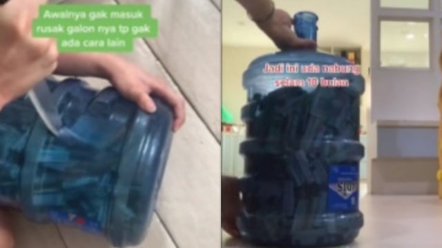 Jadikan Galon Sebagai Celengan, Hasil Tabungan 10 Bulan Pria Ini Luar Biasa (86814)