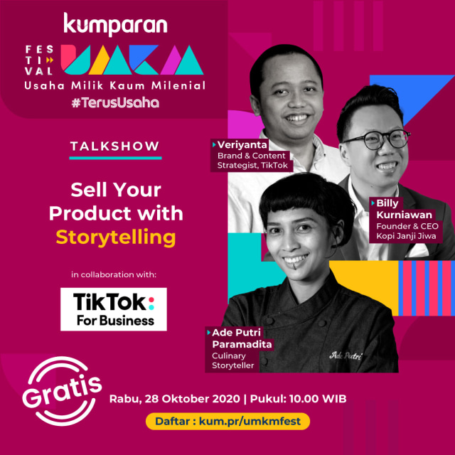 Talkshow Sell Your Product with Storytelling dok kumparan