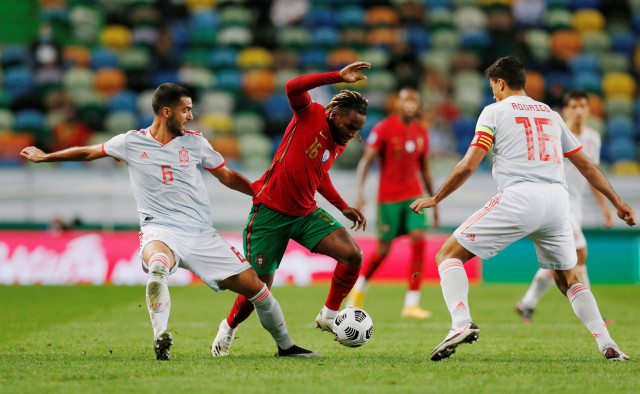 Pertandingan Persahabatan Internasional antara Portugal vs Spanyol di Estadio Jose Alvalade, Lisbon, Portugal. Foto: Rafael Marchante/Reuters