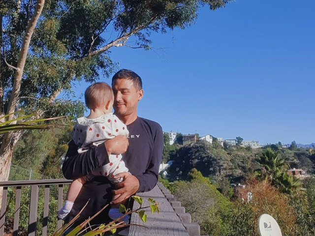 Hamish Daud dan anaknya, Zalina Raine Wyllie. Foto: Instagram/hamishdw