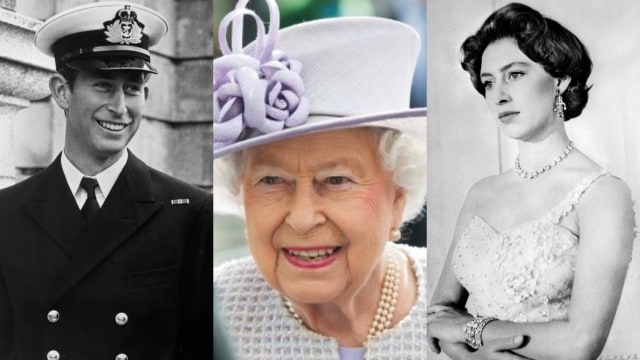 Pangeran Charles, Ratu Elizabeth II, Putri Margaret Foto: AFP