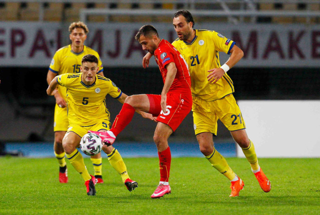 Pertandingan Kualifikasi Euro 2020 antara Makedonia Utara vs Kosovo di National Arena Toshe Proeski Stadium, Skopje, Makedonia Utara. Foto: Ognen Teofilovski/Reuters