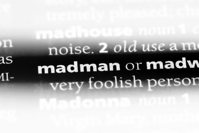 Ilustrasi arti kata madman di Kamus Oxford. Foto: Shutterstock