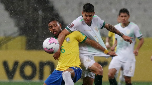 Pertandingan Brasil melawan Bolivia. Foto: Reuters/Pool