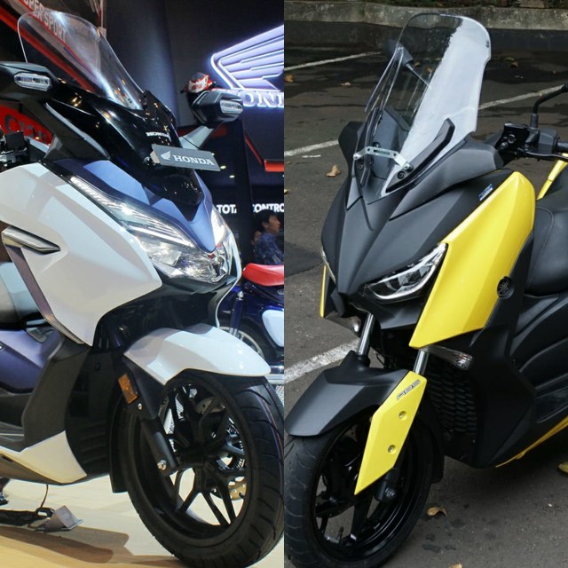 Yamaha XMAX dan Honda Forza. Foto: kumparan