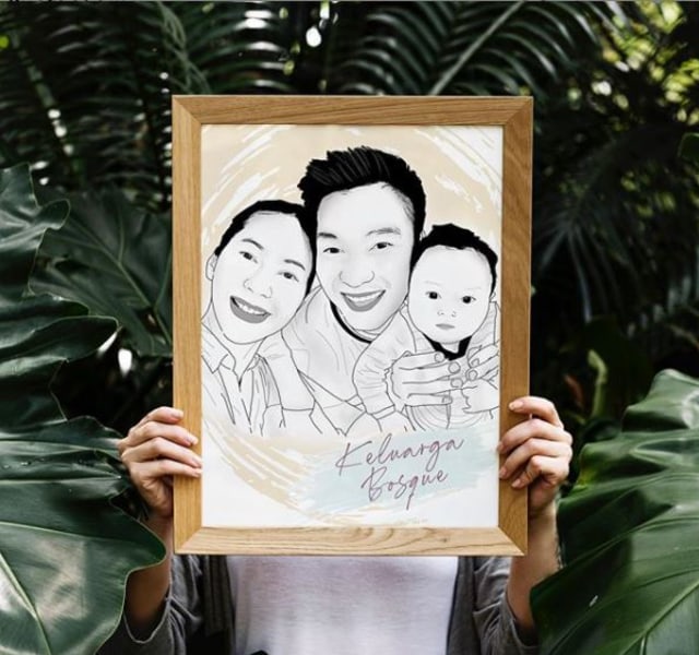 Karikatur keluarga Baim Wong karya Sheryn Chelsea. 