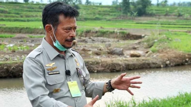 Menteri Pertanian RI Syahrul Yasin Limpo saat melakukan kunjungan ke Sukabumi, Jawa Barat. Foto: Kementan RI