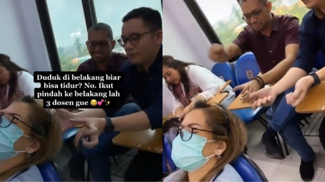 Viral Kelakuan Iseng Dosen saat Pergoki Mahasiswinya Tidur di Kelas (66704)