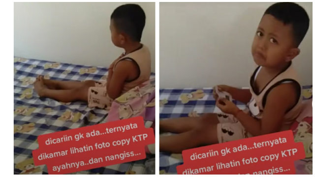 Viral Bocah Ini Menangis di Kamar Sambil Memeluk KTP Ayahnya karena Kangen (40361)