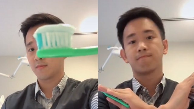 Dokter Gao menjelaskan takaran tepat untuk pasta gigi/odol. (Foto: @doctorgao/TikTok)