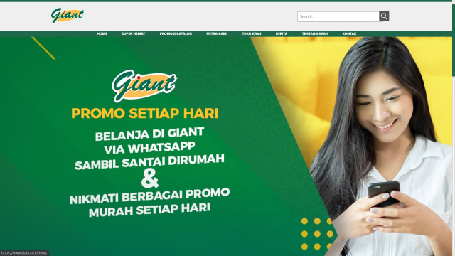 Halaman Utama Web Giant. Sumber: Giant.co.id