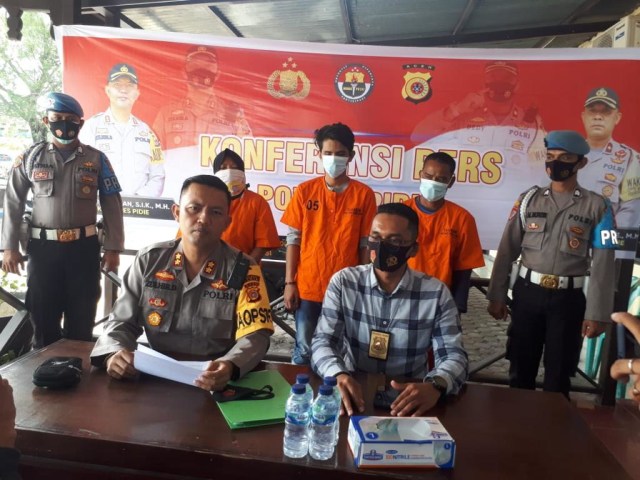 Konferensi pers pengungkapan kasus prostitusi anak di Pidie, Aceh. Foto: Dok. Polres Pidie