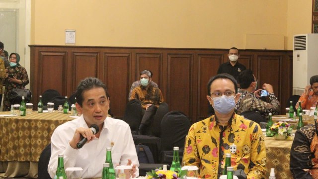 Menteri Pedagangan RI, Agus Suparmanto, saat melakukan kunjungan ke Yogyakarta. Foto: Birgita/Tugu Jogja.