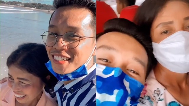 Ekspresi Bahagia Seorang Ibu saat Impian Naik Pesawat Terwujud Berkat Anaknya (155899)