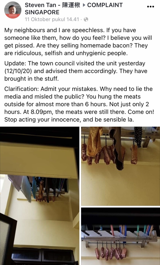 Viral! Orang Ini Protes karena Tetangganya Jemur Daging Babi Mentah Sembarangan (556268)