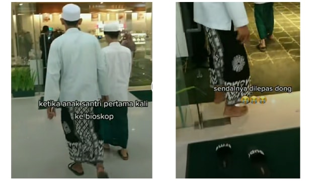 Lucu dan Polos, Seorang Santri Lepas Sandal saat Mau Masuk Bioskop (6551)