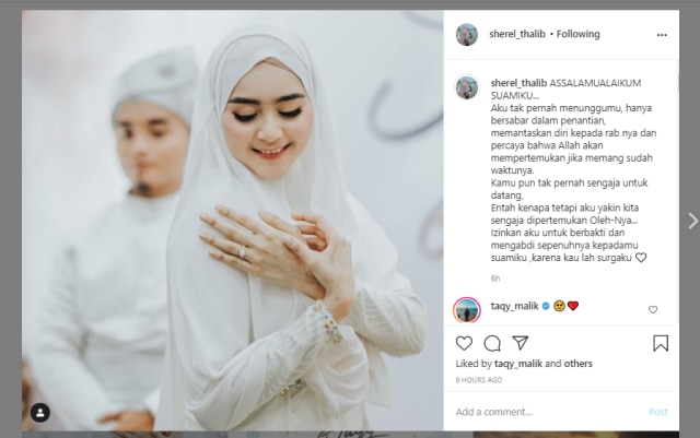 Ungkapan Hati Sherel Thalib Usai Jadi Istri Taqy Malik (544133)