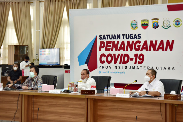 Gubernur Sumut, Edy Rahmayadi memimpin rapat Tim Pengendali Inflasi Daerah (TPID) Sumut. Foto: Istimewa 