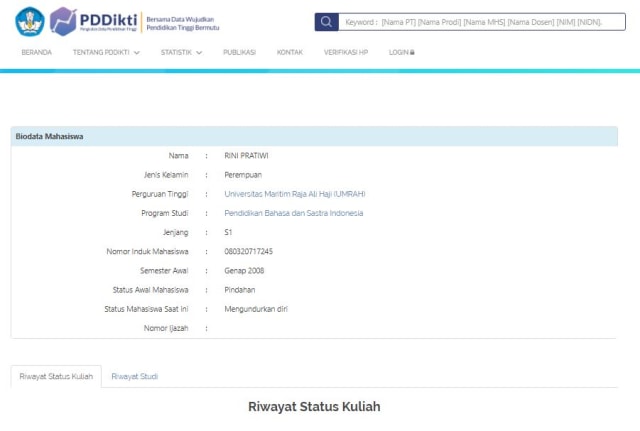 Pendidikan Rini Pratiwi, Anggota DPRD Tanjungpinang, Tersangka Pemalsuan Ijazah (358955)