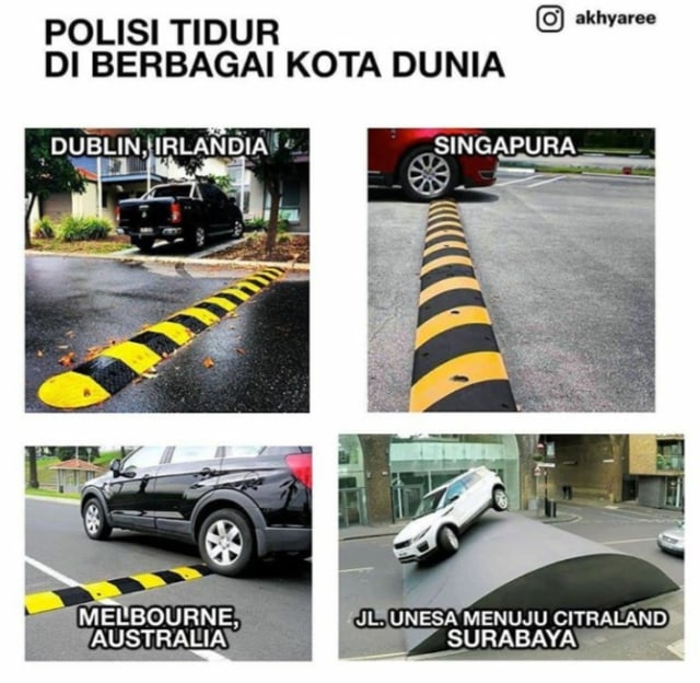 Viral Meme Polisi Tidur yang Bikin Terjengkang di Surabaya, Ini Faktanya (5206)