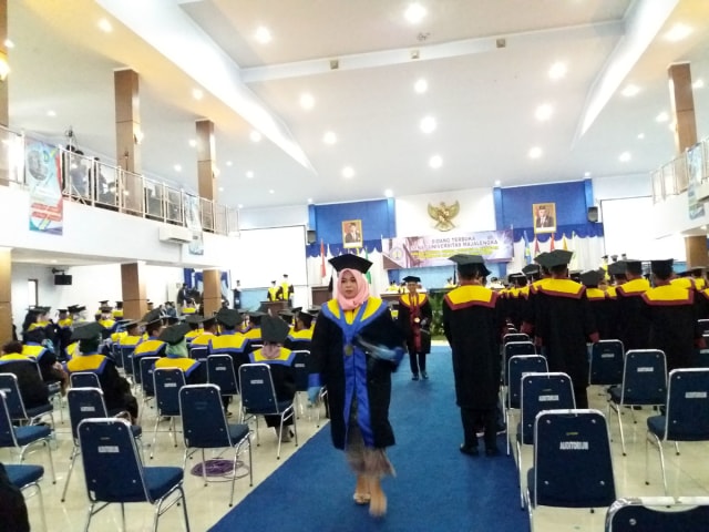 Suasana wisuda Universitas Majalengka, Jawa Bara, Sabtu (24/10/2020). (Oki Kurniawan)